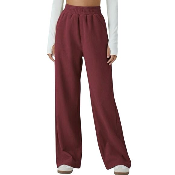 Halara High Waisted Pocket Straight Leg Mop Corduroy Pants Wide Leg - Picture 1 of 13